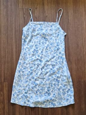 Forever 21 Light Blue Floral Slip Dress